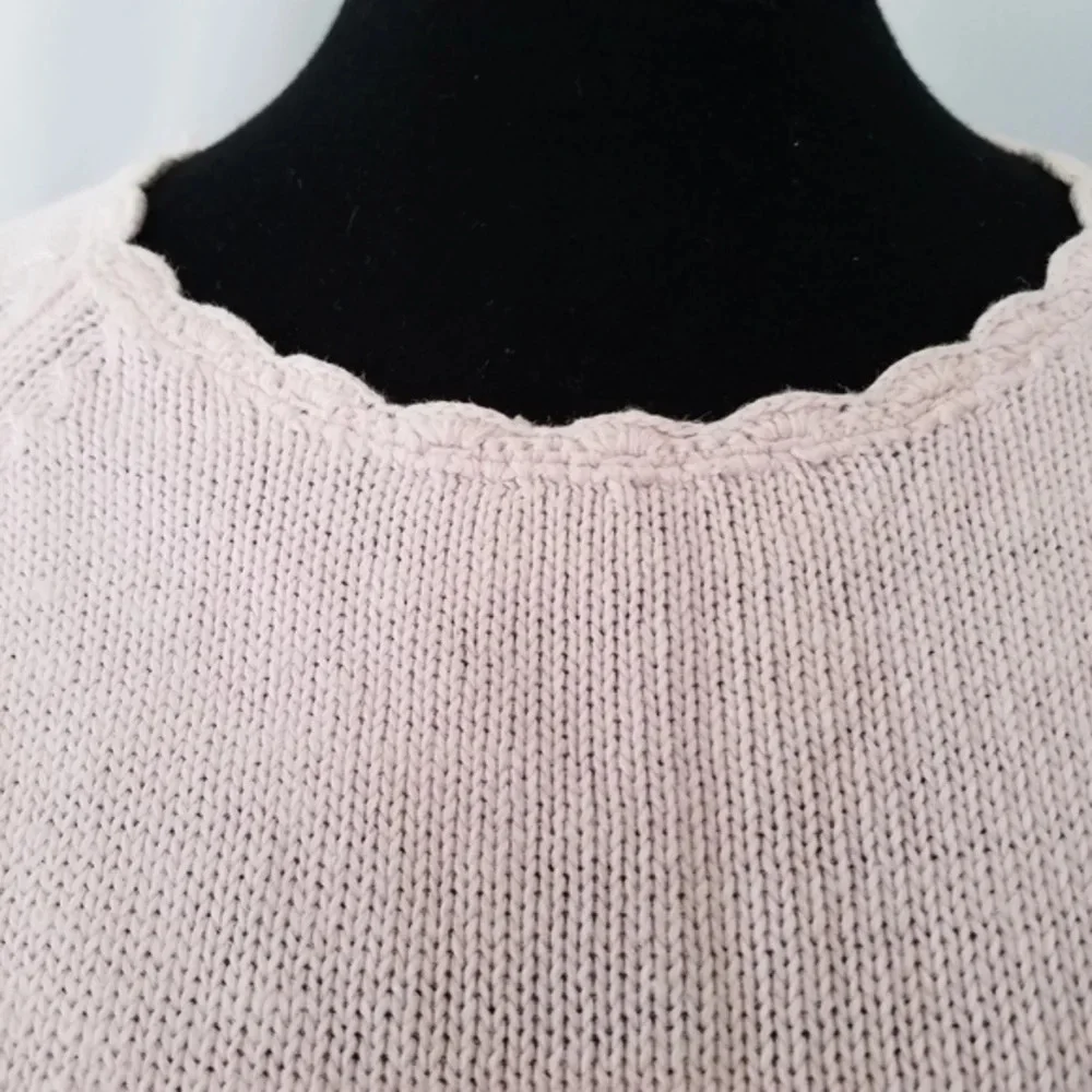 Vintage Pink Crochet Pocket Short Sleeve Sweater‎ Barbiecore